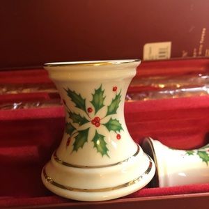 Lenox Candlestick Pair With Tapers.